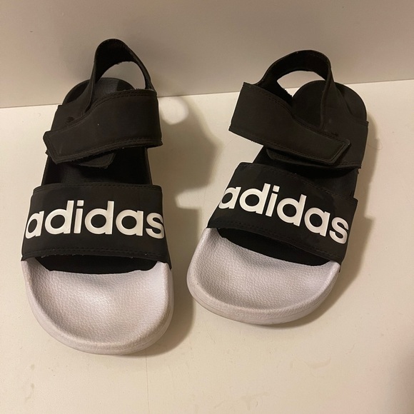 Adidas Adilette Sandal, Core Black,Cloud White Size - Picture 4 of 13